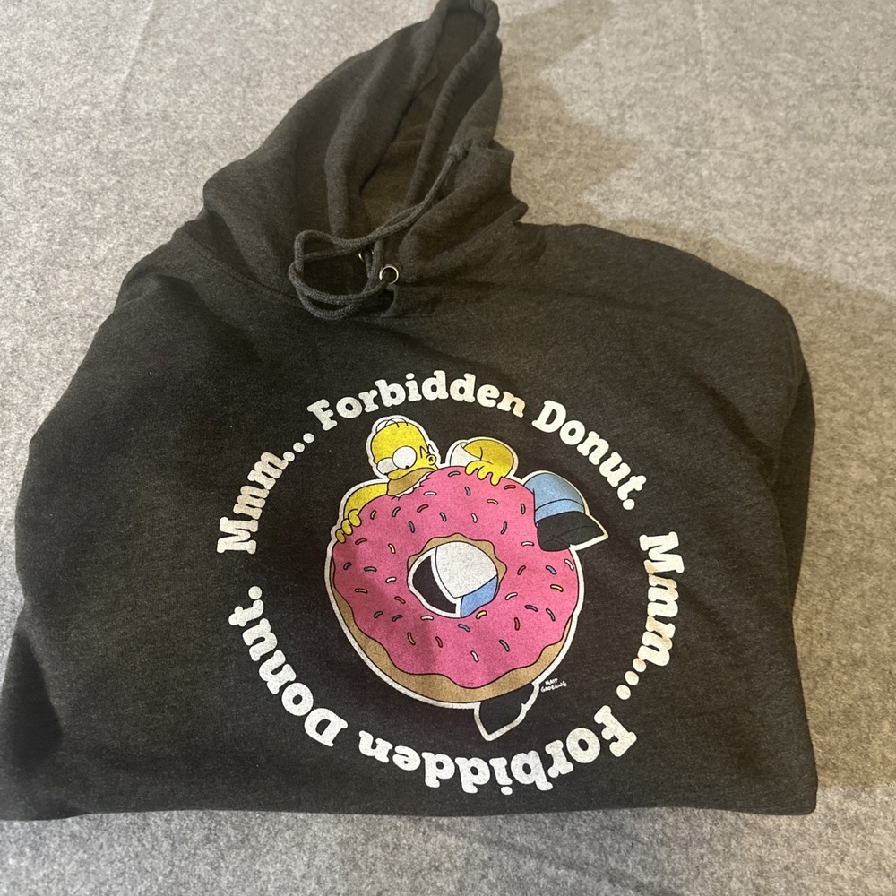 Universal Studios The Simpsons Homer Forbidden Donut Hoodie MenSweatshirt Size L